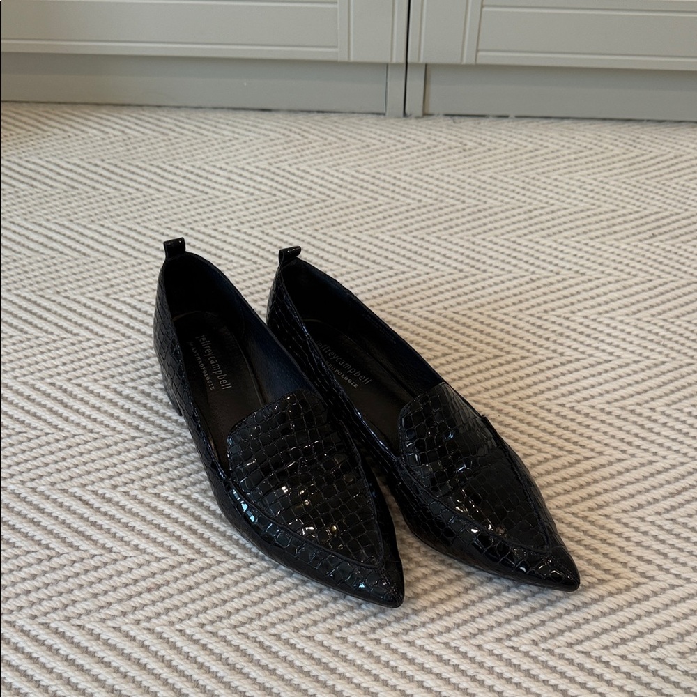 Jeffrey Campbell Black Textured Loafers